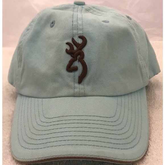 Browning Logo on Adjustable Light Blue Ball Cap - Picture 1 of 13